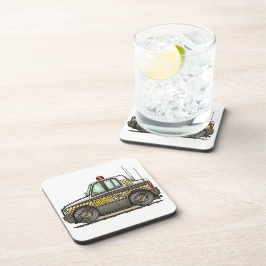 Sheriff-Auto-Streifenwagen Untersetzer (Rechte Seite)