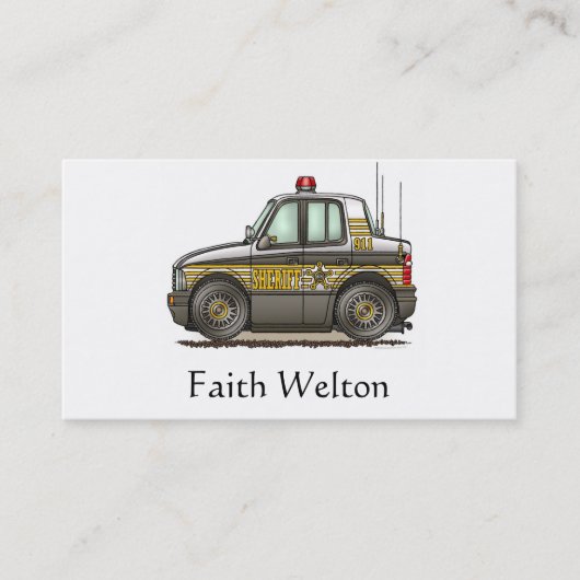 Sheriff-Auto-Streifenwagen Visitenkarte (Vorderseite)