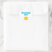 Sheriff Birthday Boy 4 Runder Aufkleber (Tasche)