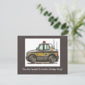 Sheriff Car Patrol Car Einladung (Stehend Vorderseite)