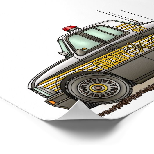 Sheriff Car Patrol Car Poster (Ecke)