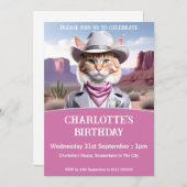 Sheriff Cat Birthday Einladung (Vorne/Hinten)