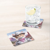 Sheriff Cat Rechteckiger Pappuntersetzer (Vor Ort)