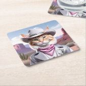 Sheriff Cat Rechteckiger Pappuntersetzer (angewinkelt)