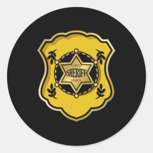 Sheriff Costume Halloween Police Officer Gesetz En Runder Aufkleber