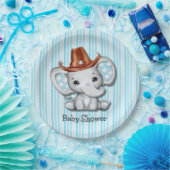 Sheriff Cowboy Elephant Babydusche Danke Pappteller (Party)