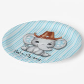 Sheriff Cowboy Elephant Babydusche Danke Pappteller (Schrägansicht)