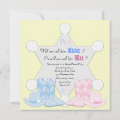 Sheriff Cowboy Gender Reveal Einladung (Rückseite)