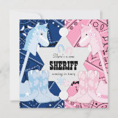 Sheriff Cowboy Gender Reveal Party Einladung (Vorderseite)