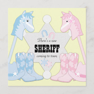 Sheriff Cowboy Geschlecht Enthüllung Einladung