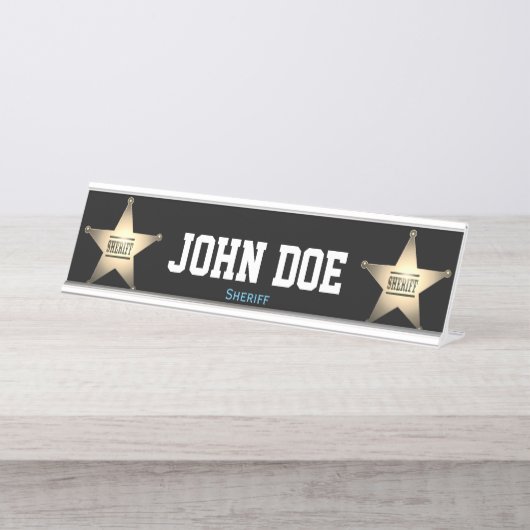 Sheriff Desk Name Plate Schreibtischnamensplakette (Vorderseite )