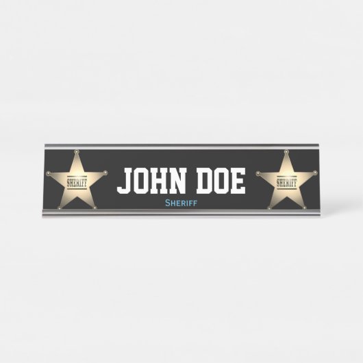 Sheriff Desk Name Plate Schreibtischnamensplakette (Vorderseite )