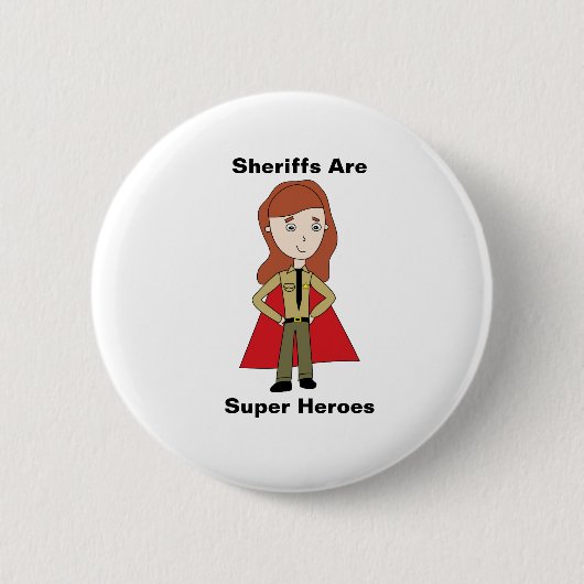 Sheriff Female Super Hero Girl Personalize Button (Vorderseite)