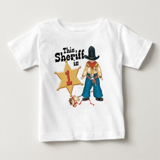 Sheriff First Birthday Baby T-shirt (Vorderseite)