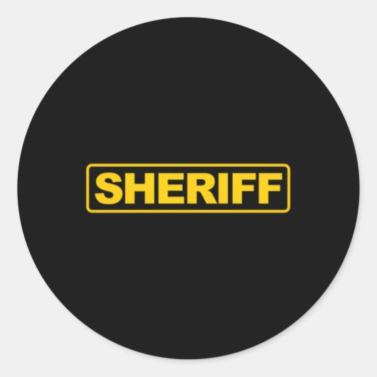 Sheriff Front Back Print Sheriff Police Runder Aufkleber (Vorderseite)