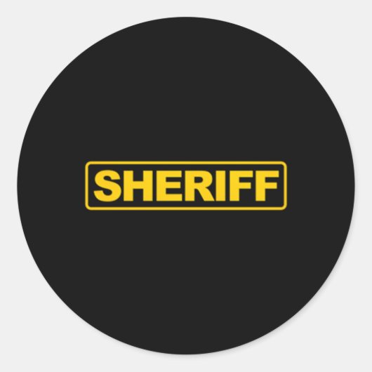 Sheriff Front Back Print Sheriff Police Runder Aufkleber (Vorderseite)