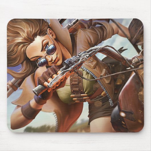 Sheriff Gaming Mousepad | Motorrad Cool Rider Pad (Vorne)