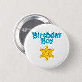 Sheriff-Geburtstags-Junge 3 Button (Vorne & Hinten)