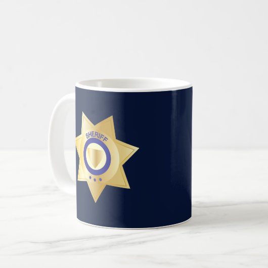 Sheriff Gold Star Abzeichen Kaffee Tasse (Vorderseite Links)