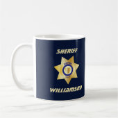 Sheriff Gold Star Abzeichen Personalisiert Coffee Kaffeetasse (Links)