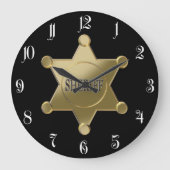 Sheriff golden star große wanduhr (Vorderseite)