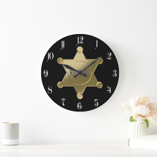 Sheriff golden star große wanduhr (Zuhause)