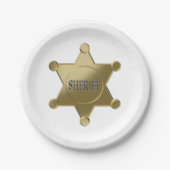 Sheriff golden star pappteller (Vorderseite)