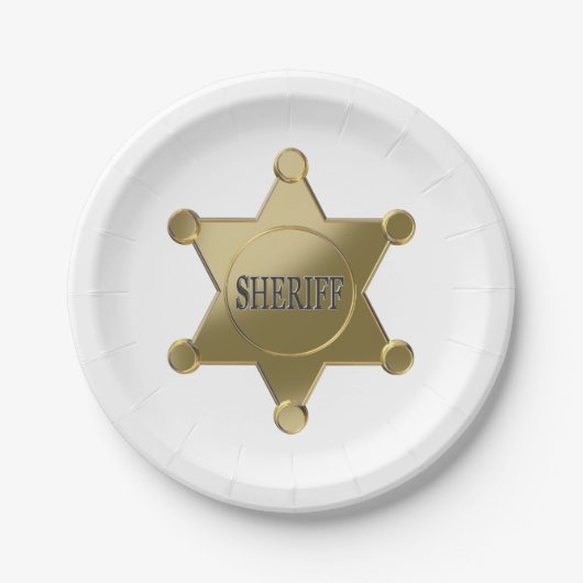 Sheriff golden star pappteller (Vorderseite)