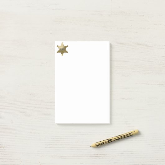 Sheriff golden star post-it klebezettel (Auf Schreibtisch)