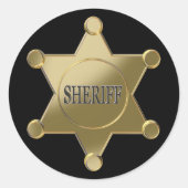 Sheriff golden star runder aufkleber (Vorderseite)