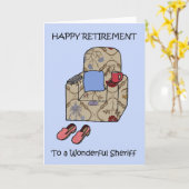 Sheriff Happy Retirement Spaß Karte (Gelbe Blume)
