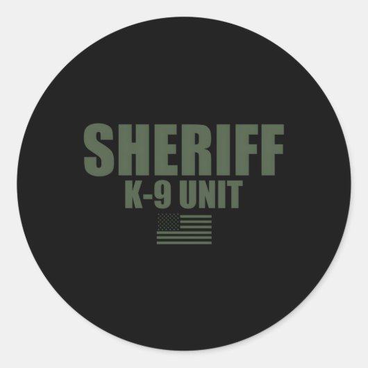 Sheriff K-9 Unit Od Green Uniform Runder Aufkleber (Vorderseite)