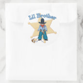 Sheriff Little Brother Runder Aufkleber (Tasche)