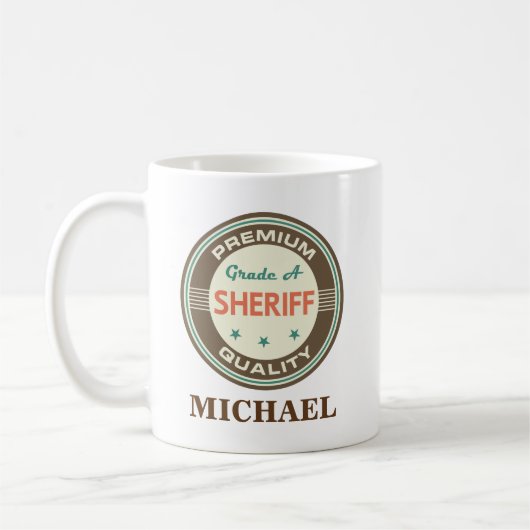 Sheriff-personalisiertes Büro-Tassen-Geschenk Kaffeetasse (Links)