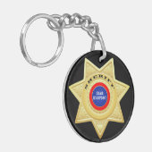 Sheriff Police Star Gold Schlüsselanhänger (Vorderseite links)