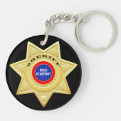 Sheriff Police Star Gold Schlüsselanhänger (Rückseite)