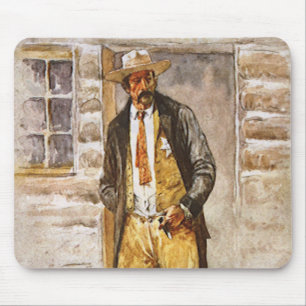 Sheriff Portrait von Seltzer, Vintag West Cowboy Mousepad