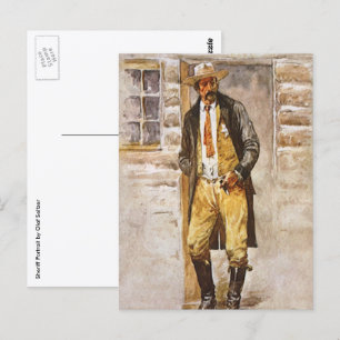 Sheriff Portrait von Seltzer, Vintag West Cowboy Postkarte
