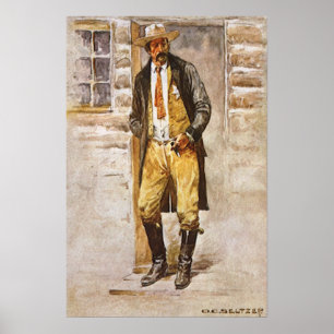 Sheriff-Porträt durch Seltzer, Vintager Westcowboy Poster