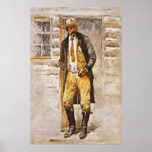 Sheriff-Porträt von Seltzer, Vintage Western Cowbo Poster