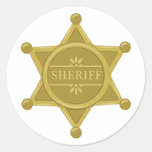 Sheriff Runder Aufkleber (Vorderseite)