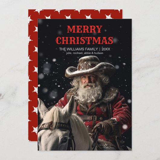 Sheriff Santa Claus Einladung (Vorne/Hinten)
