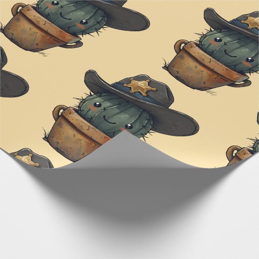 Sheriff Spike-Cactus Character Geschenkpapier (Ecke)
