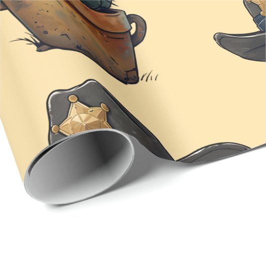 Sheriff Spike-Cactus Character Geschenkpapier (Rolleneckpunkt)