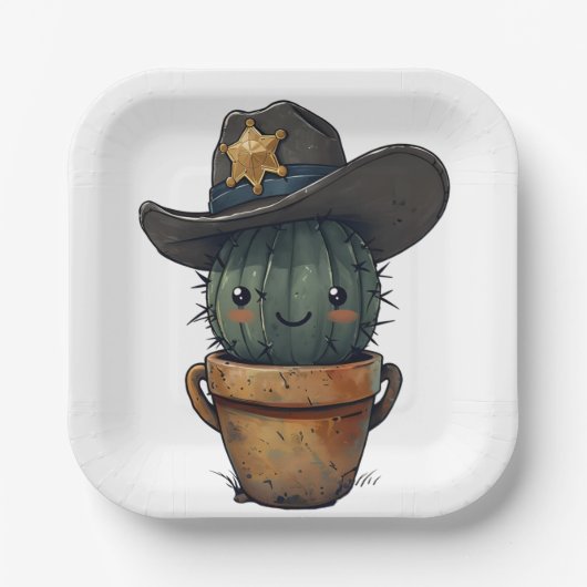Sheriff Spike-Cactus Character Pappteller (Vorderseite)