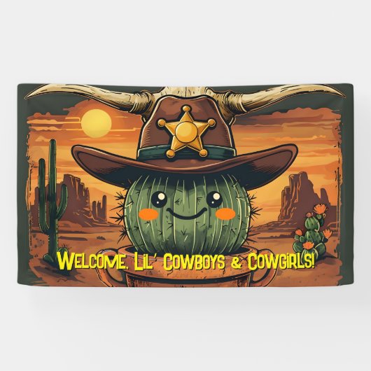 Sheriff Spike-Cactus Charakter Banner (Horizontal)