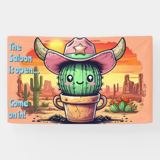 Sheriff Spike-Cottoncandy Kaktus Charakter Banner (Horizontal)