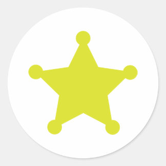 Sheriff Star Gold Runder Aufkleber