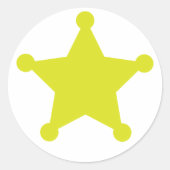 Sheriff Star Gold Runder Aufkleber (Vorderseite)