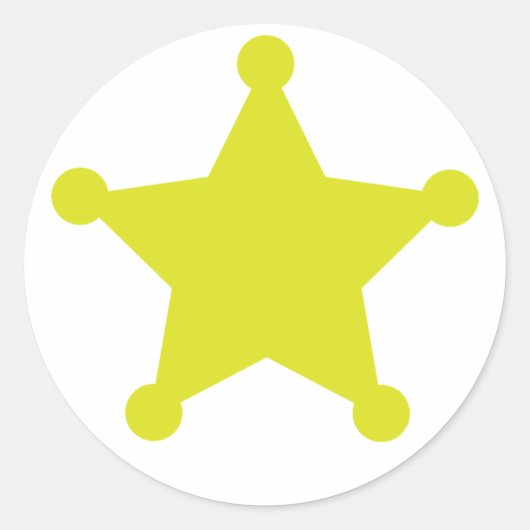 Sheriff Star Gold Runder Aufkleber (Vorderseite)